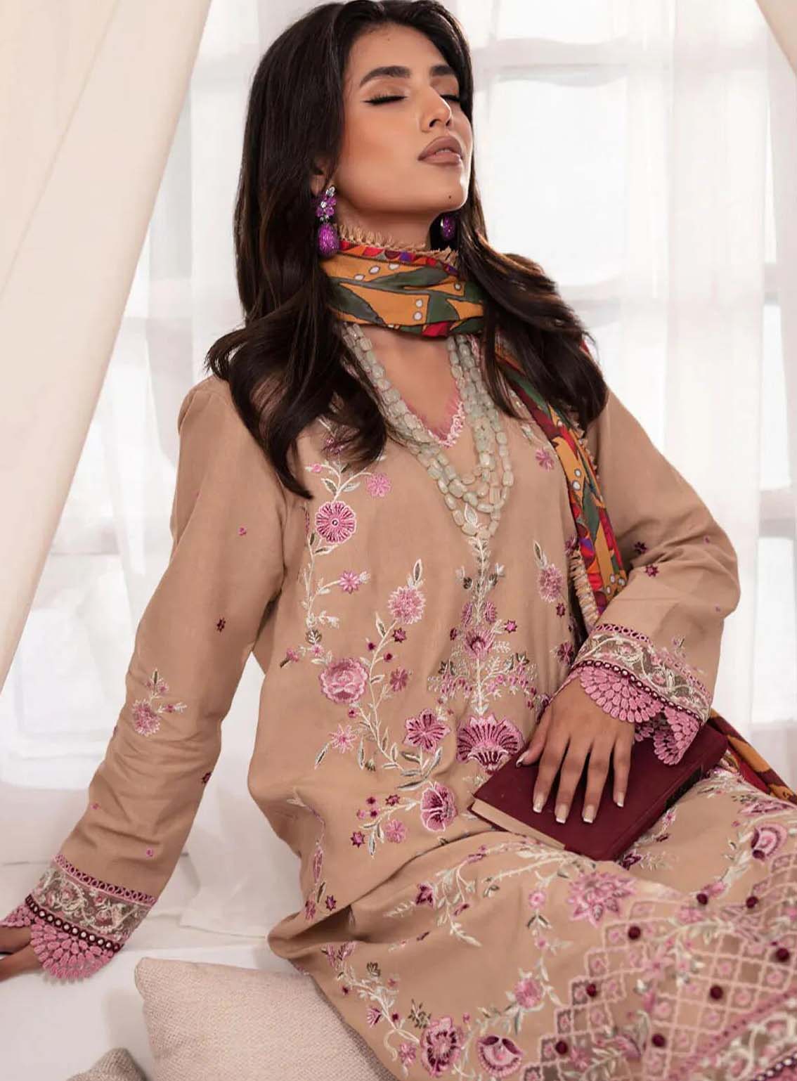 Meraki By Roheenaz Embroidered Linen Suits Unstitched 3 Piece - RNZ24MK 03B BLAIR Meraki By Roheenaz Embroidered Linen Suits Unstitched 3 Piece - RNZ24MK 03B BLAIR