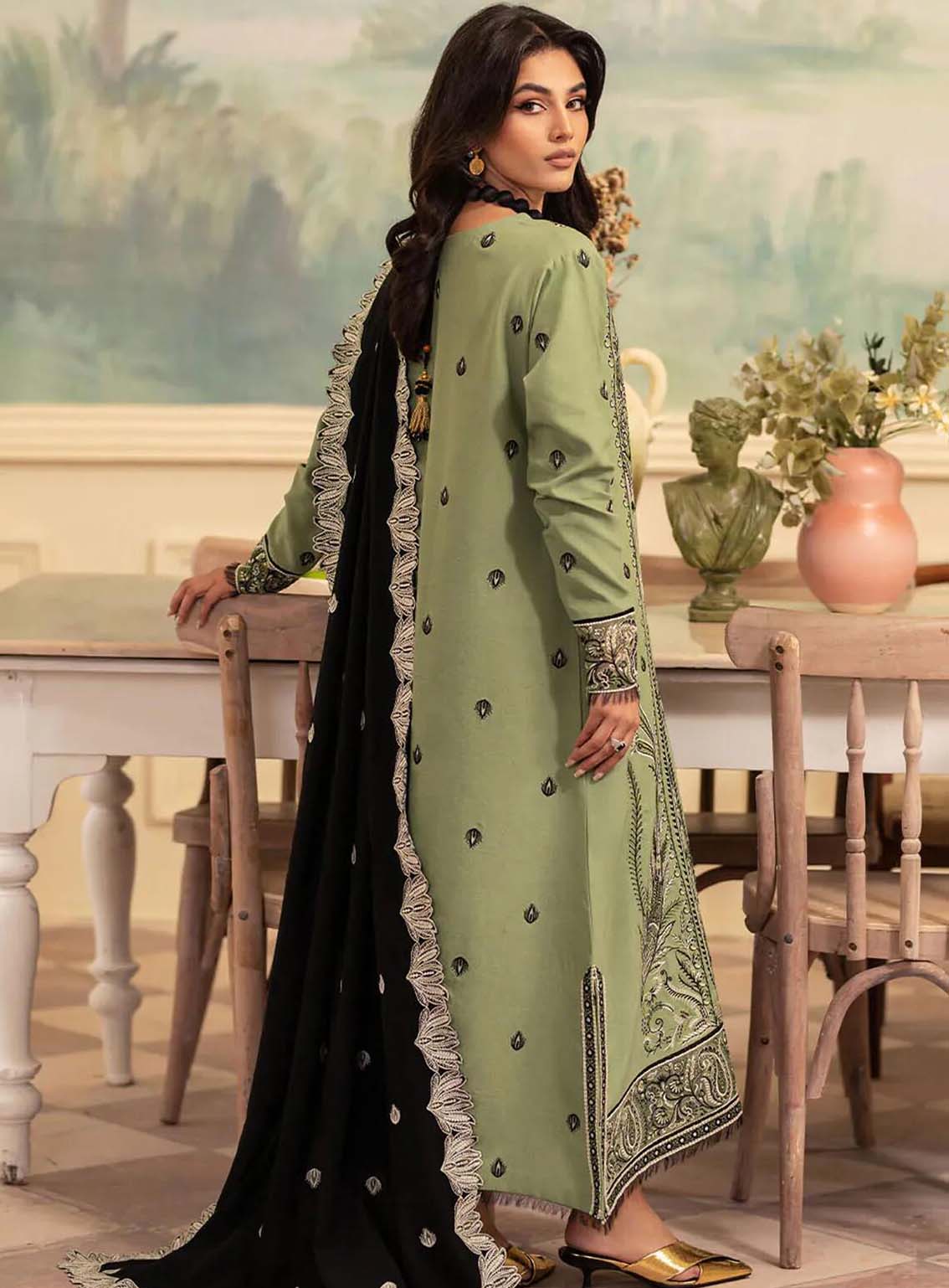 Meraki By Roheenaz Embroidered Linen Suits Unstitched 3 Piece - RNZ24MK 04A OLIVIA Meraki By Roheenaz Embroidered Linen Suits Unstitched 3 Piece - RNZ24MK 04A OLIVIA