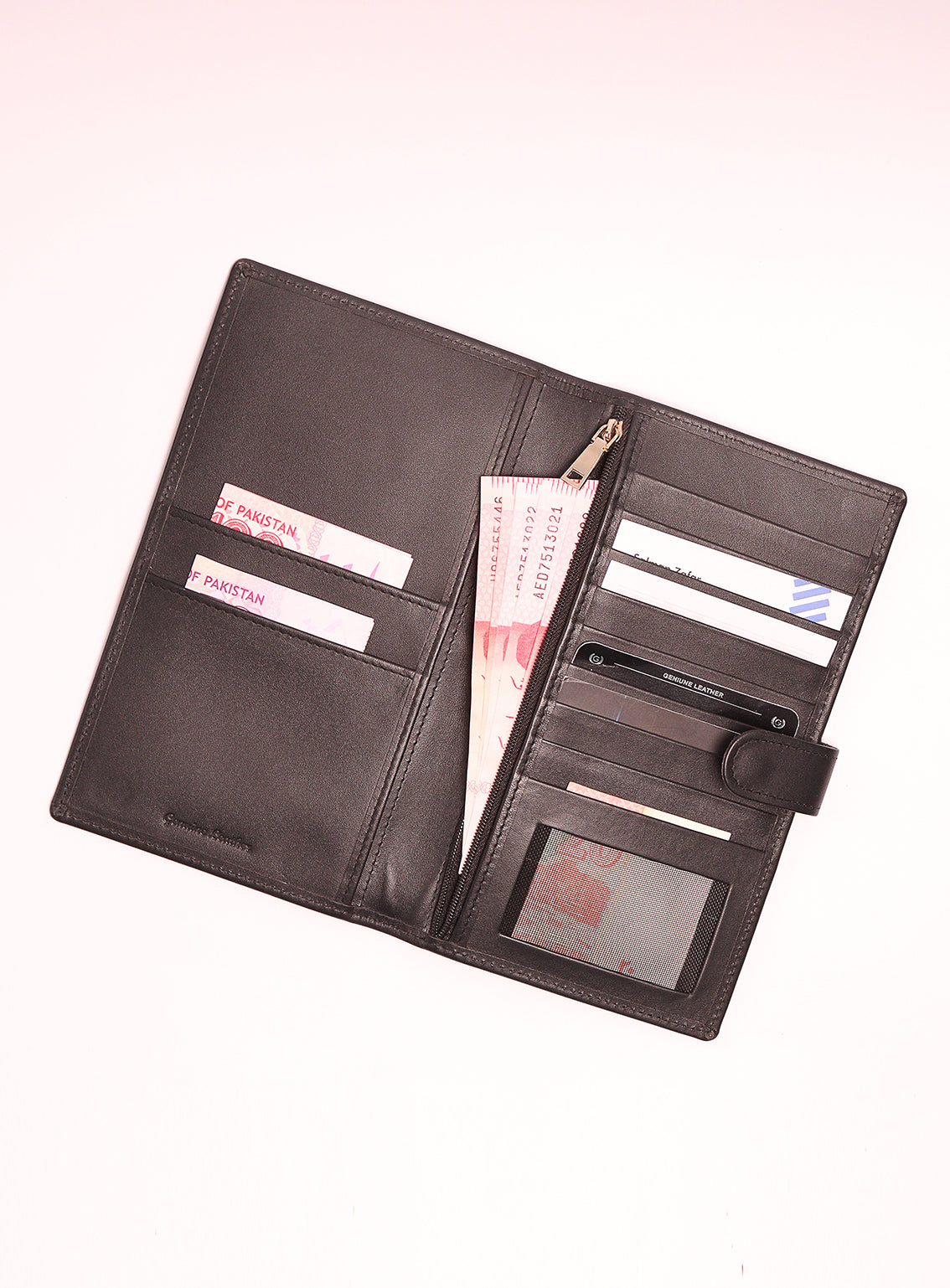 Mintosa Cow Plain Travel Clutch By Gilani Black - GIL24TC 04 Mintosa Cow Plain Travel Clutch By Gilani Black - GIL24TC 04