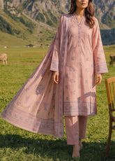 Miraas By VS Textile Embroidered Khaddar 3 Piece Unstitched Dress VS26MV1 D-EK-692 Peach - Front View