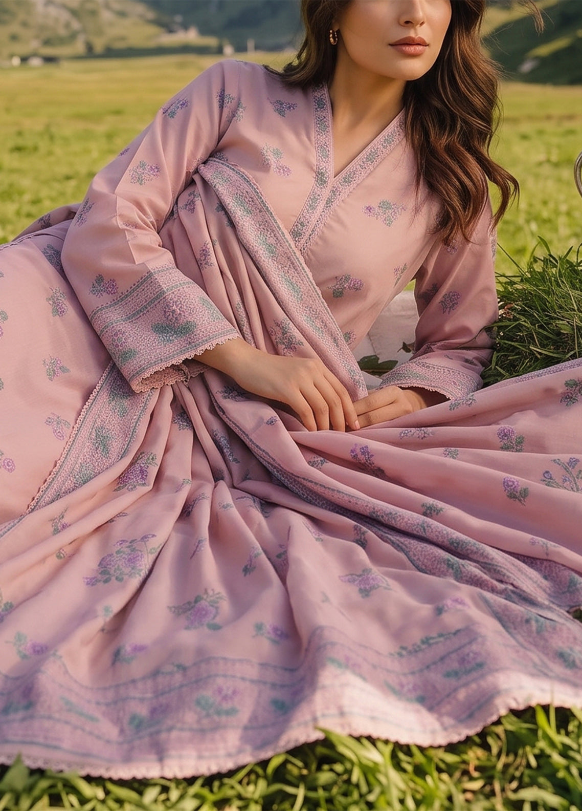 Miraas By VS Textile Embroidered Khaddar 3 Piece Unstitched Dress VS26MV1 D-EK-692 Peach - Detail Miraas By VS Textile Embroidered Khaddar 3 Piece Unstitched Dress VS26MV1 D-EK-692 Peach - Detail