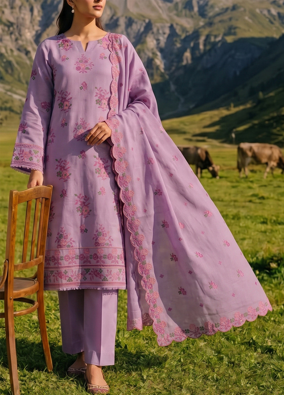 Miraas By VS Textile Embroidered Khaddar 3 Piece Unstitched Suit VS26MV1 D-EK-686 Light Purple - Front View Miraas By VS Textile Embroidered Khaddar 3 Piece Unstitched Suit VS26MV1 D-EK-686 Light Purple - Front View