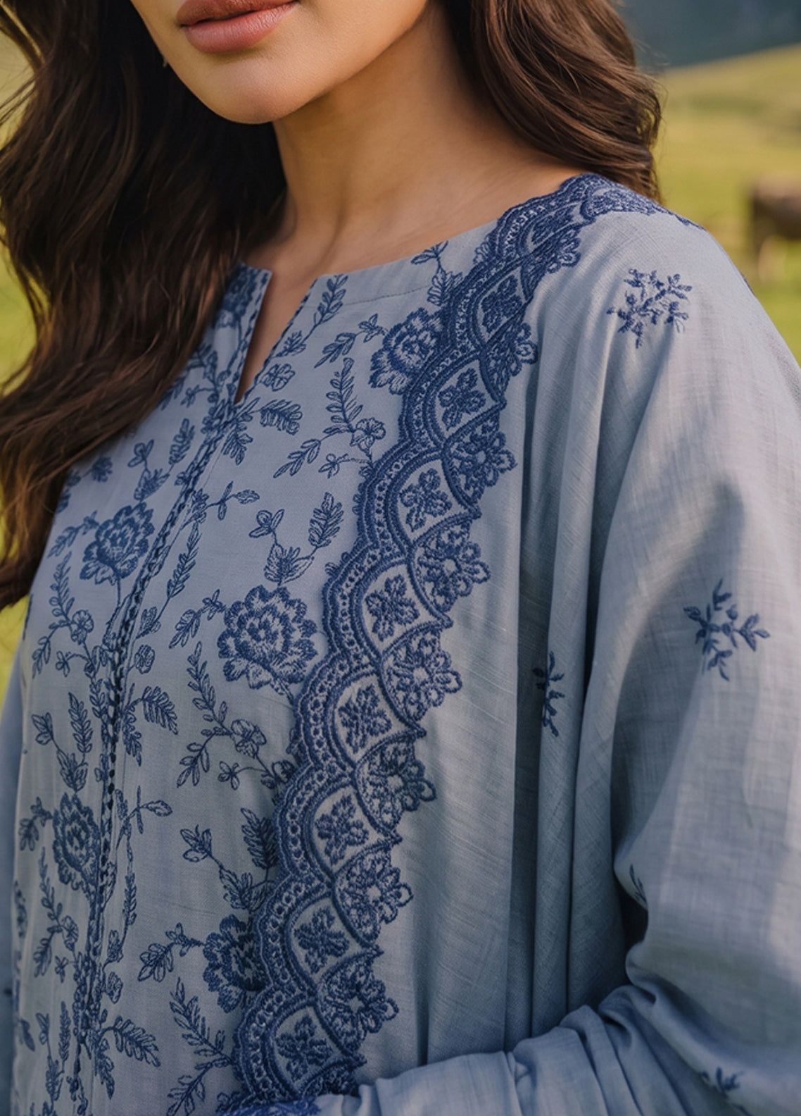 Miraas By VS Textile Embroidered Khaddar 3 Piece Unstitched Suit VS26MV1 D-EK-688 Grey - Detail Miraas By VS Textile Embroidered Khaddar 3 Piece Unstitched Suit VS26MV1 D-EK-688 Grey - Detail