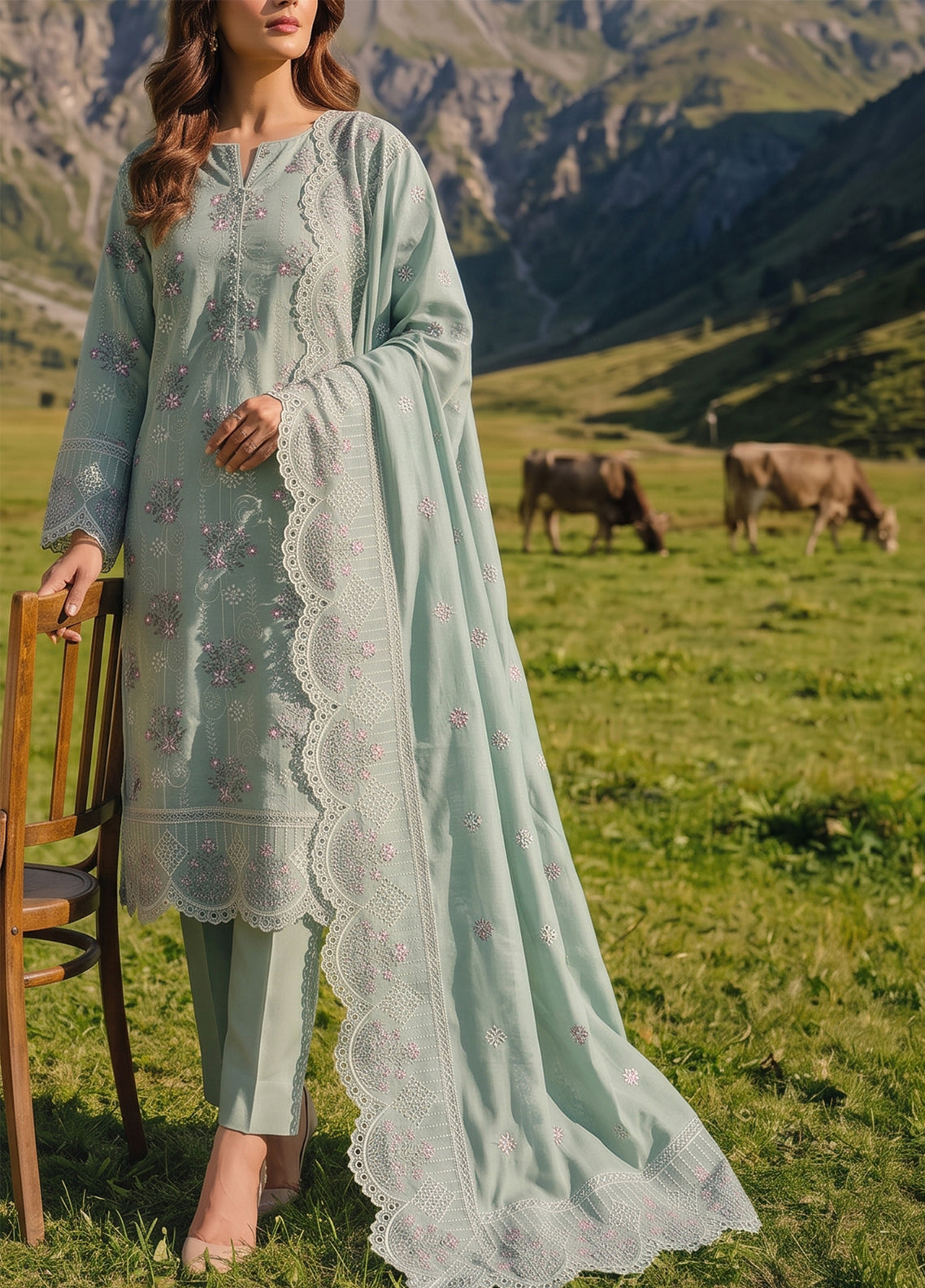 Miraas By VS Textile Embroidered Khaddar 3 Piece Unstitched Suit VS26MV1 D-EK-689 Green - Front View Miraas By VS Textile Embroidered Khaddar 3 Piece Unstitched Suit VS26MV1 D-EK-689 Green - Front View