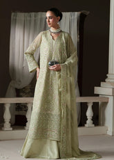 Modern Heirloom By Emaan Adeel Embroidered Chiffon 3 Piece Unstitched Dress EA26MHC D-07 MODERN BELLE Mint Green - Front View