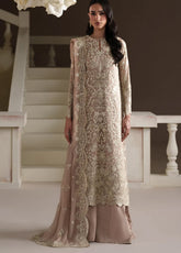 Modern Heirloom By Emaan Adeel Embroidered Chiffon 3 Piece Unstitched Suit EA26MHC D-04 PEARL REVERIE Beige - Front View