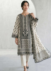 Monochrome By Zellbury Printed Lawn 3 Piece Unstitched Suit WUS26X31088