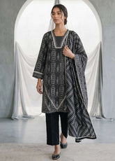 Monochrome By Zellbury Printed Lawn 3 Piece Unstitched Suit WUS26X31142