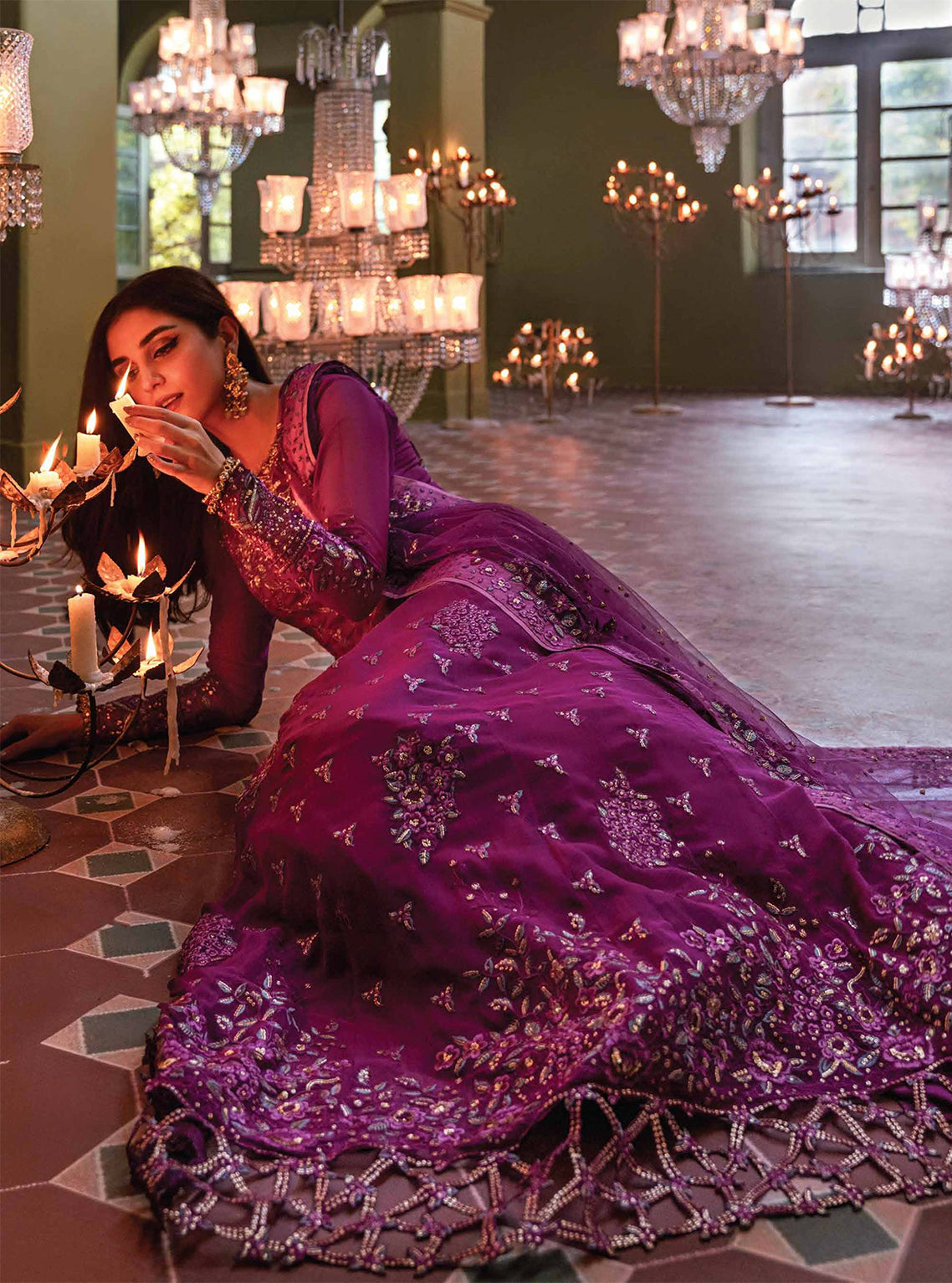 D#05 Mushq Izhaar Tissue De Luxe Emb Chiffon Collection 923 D#05 Mushq Izhaar Tissue De Luxe Emb Chiffon Collection 923