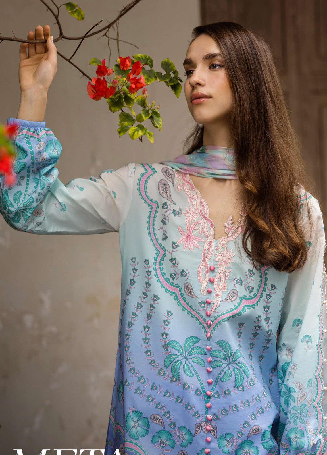 Mushq La Dolce Hemline Embroidered Lawn Suits Unstitched 3 Piece - MQ25LDH 4B AMETA Mushq La Dolce Hemline Embroidered Lawn Suits Unstitched 3 Piece - MQ25LDH 4B AMETA