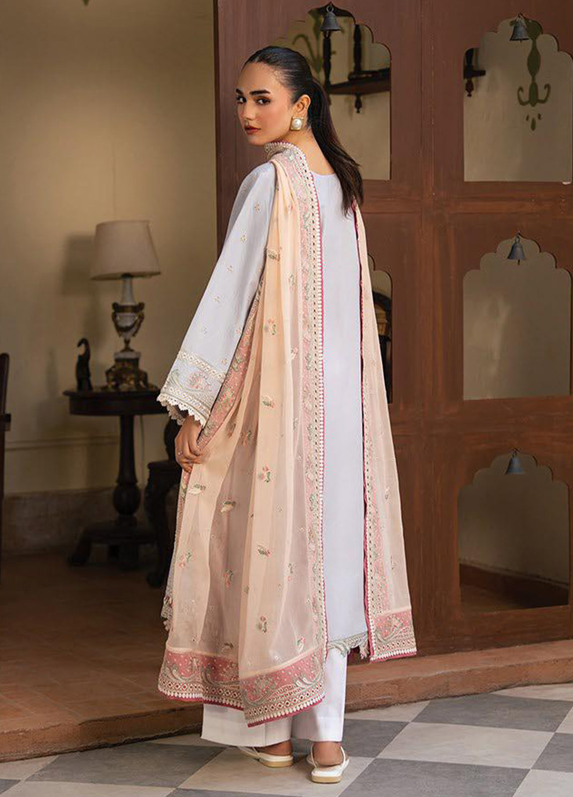 Namah By Xenia Embroidered Lawn 3 Piece Unstitched Suit XE26NS D-1233 ELIAN Namah By Xenia Embroidered Lawn 3 Piece Unstitched Suit XE26NS D-1233 ELIAN