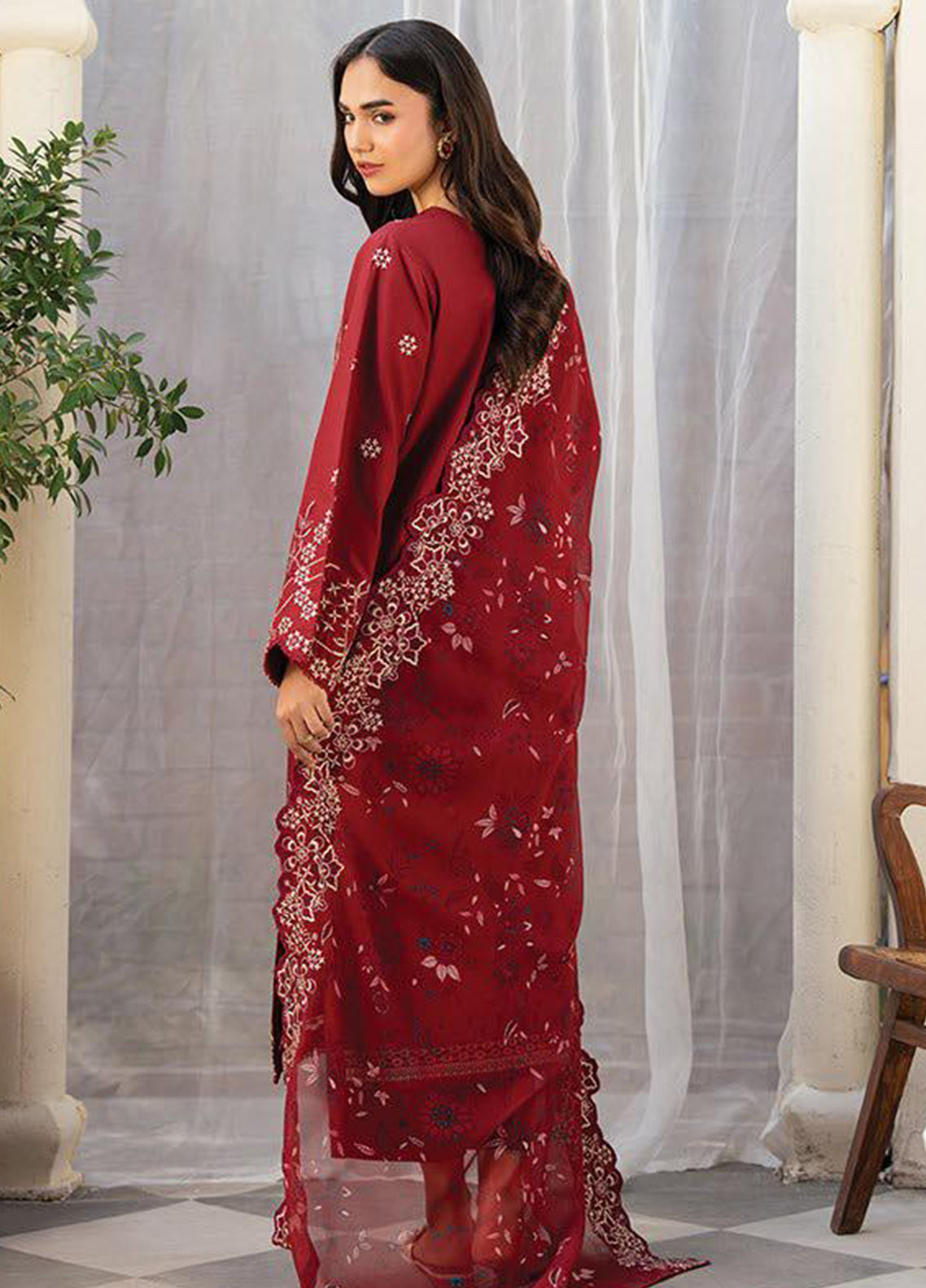 Namah By Xenia Embroidered Lawn 3 Piece Unstitched Suit XE26NS D-1245 ALIF Namah By Xenia Embroidered Lawn 3 Piece Unstitched Suit XE26NS D-1245 ALIF