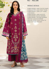 Namah By Xenia Embroidered Lawn 3 Piece Unstitched Suit XE26NS D-1252 NELAM