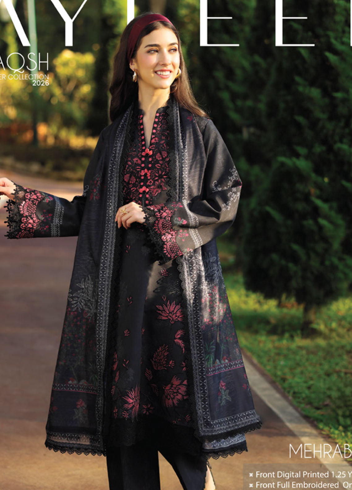 Naqsh By Ayleen Embroidered Lawn 3 Piece Unstitched Suit ALN26NQ Mehrab Naqsh By Ayleen Embroidered Lawn 3 Piece Unstitched Suit ALN26NQ Mehrab