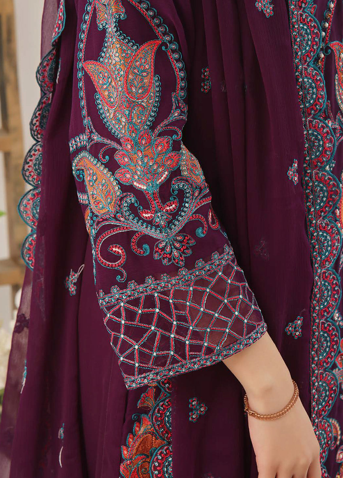 Nayara by Pak Fabrics Embroidered Chiffon Suits Stitched 3 Piece - PF25NL CL-447 Nayara by Pak Fabrics Embroidered Chiffon Suits Stitched 3 Piece - PF25NL CL-447