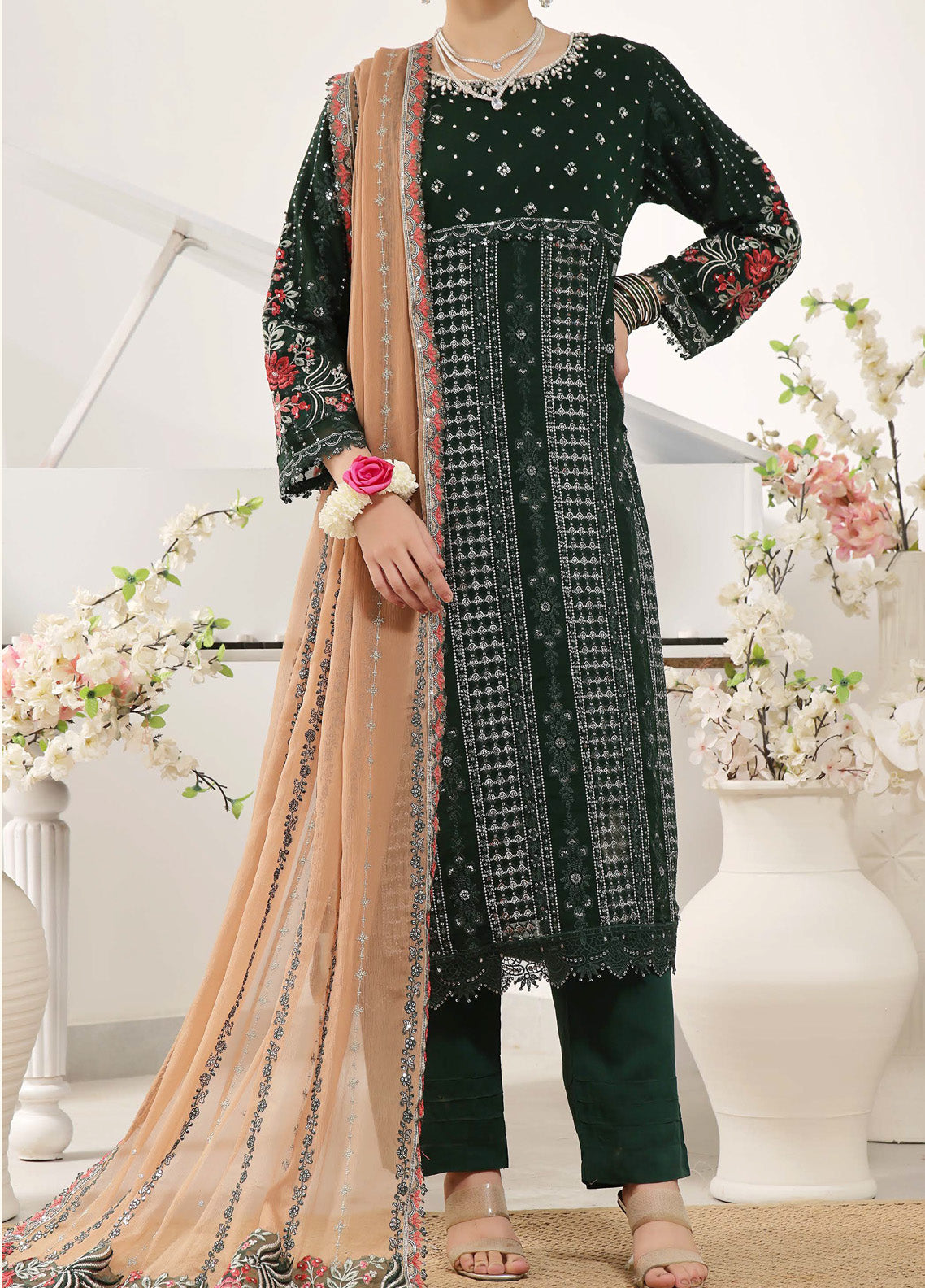 Nayara by Pak Fabrics Embroidered Chiffon Suits Stitched 3 Piece - PF25NL CL-448 Nayara by Pak Fabrics Embroidered Chiffon Suits Stitched 3 Piece - PF25NL CL-448