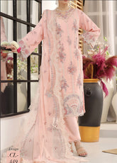 Nayara by Pak Fabrics Embroidered Chiffon Suits Stitched 3 Piece - PF25NL CL-449