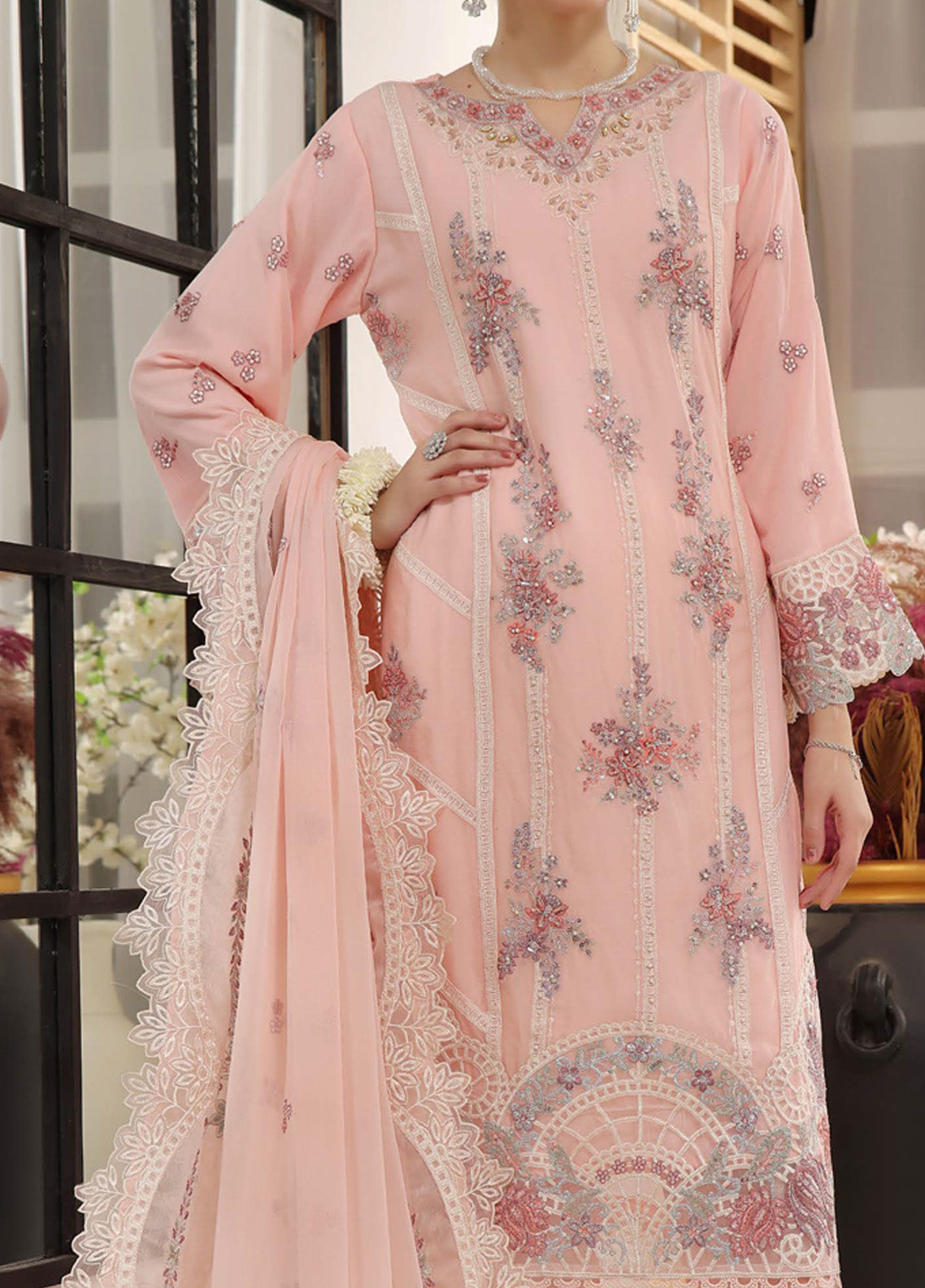 Nayara by Pak Fabrics Embroidered Chiffon Suits Stitched 3 Piece - PF25NL CL-449 Nayara by Pak Fabrics Embroidered Chiffon Suits Stitched 3 Piece - PF25NL CL-449