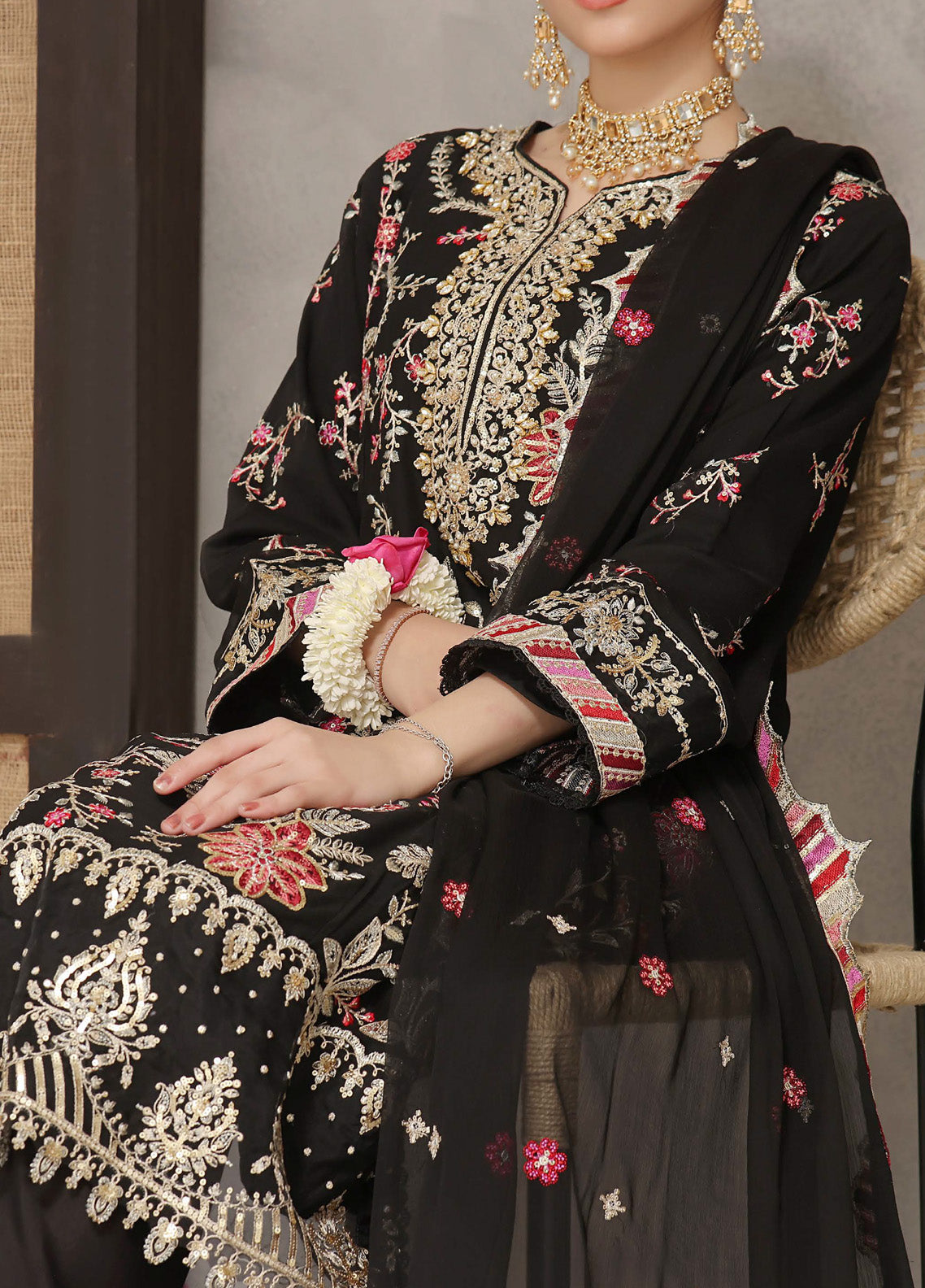 Nayara by Pak Fabrics Embroidered Chiffon Suits Stitched 3 Piece - PF25NL CL-450 Nayara by Pak Fabrics Embroidered Chiffon Suits Stitched 3 Piece - PF25NL CL-450