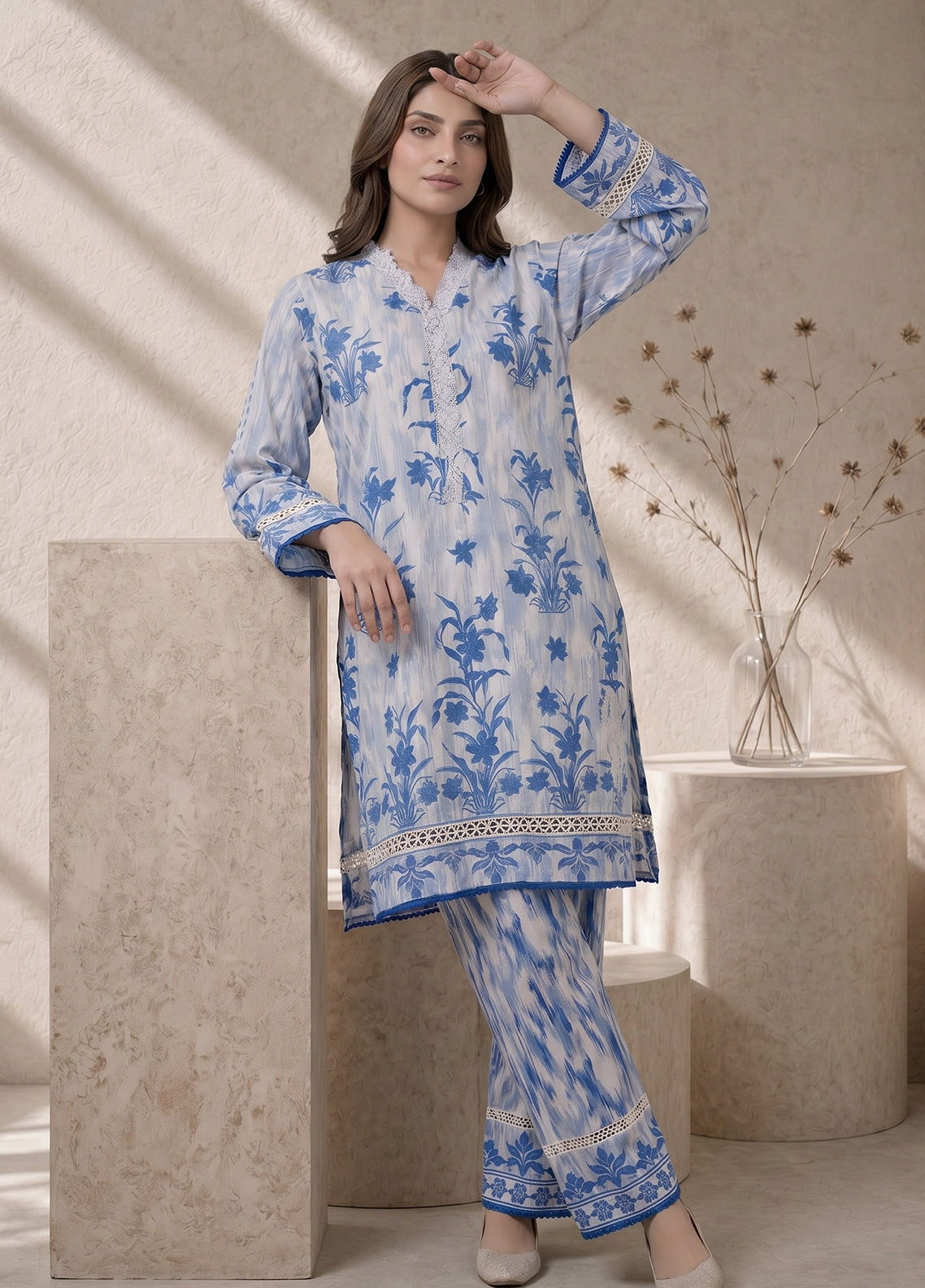 Neutral By Sahar Printed Lawn 2 Piece Unstitched Suit S26NEPV2 D-06 SILVER FERN Neutral By Sahar Printed Lawn 2 Piece Unstitched Suit S26NEPV2 D-06 SILVER FERN