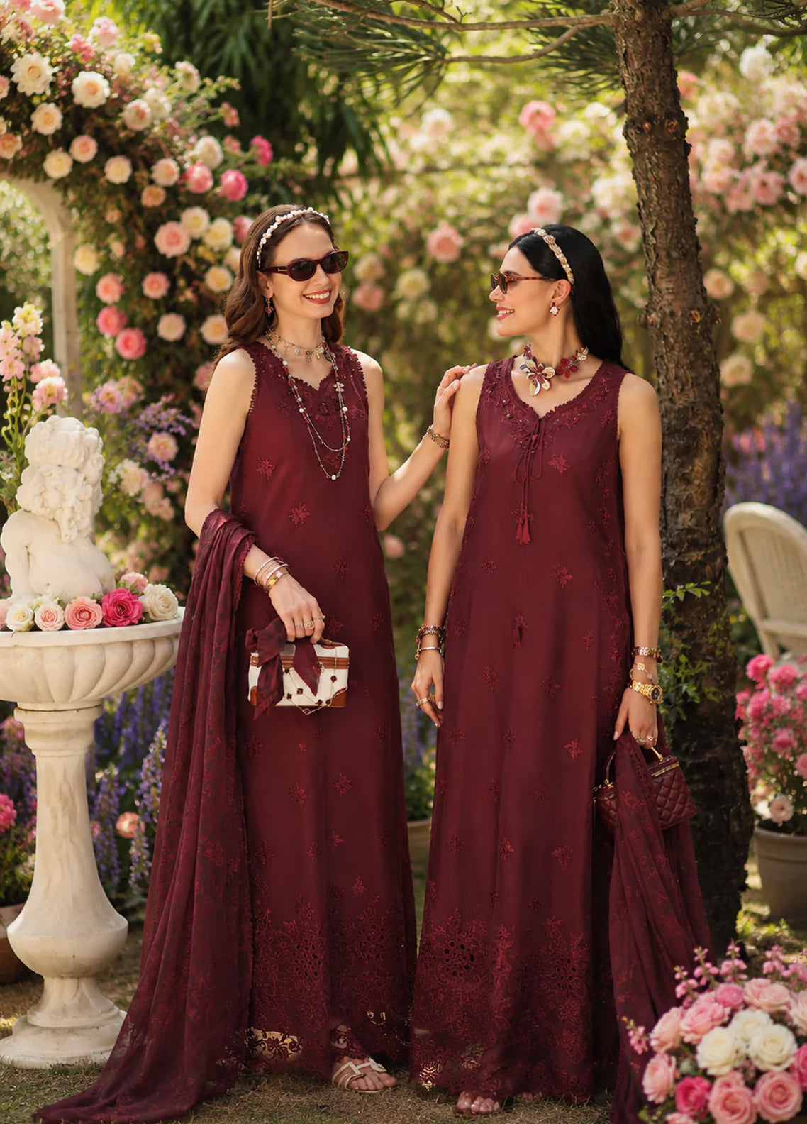 Noor By Saadia Asad Eid Luxury Printskhaas Embroidered Lawn 3 Piece Unstitched Suit NSA26ELPK D-10 BURGUNDY Noor By Saadia Asad Eid Luxury Printskhaas Embroidered Lawn 3 Piece Unstitched Suit NSA26ELPK D-10 BURGUNDY