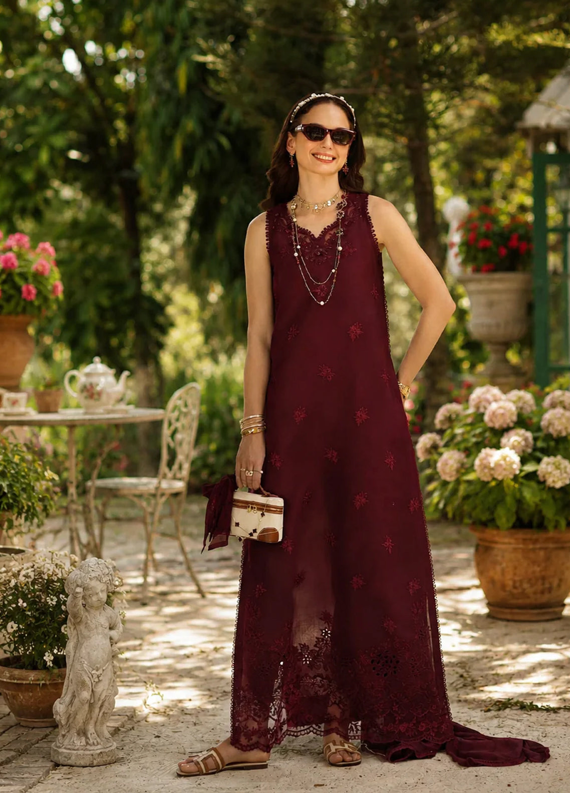 Noor By Saadia Asad Eid Luxury Printskhaas Embroidered Lawn 3 Piece Unstitched Suit NSA26ELPK D-10 BURGUNDY Noor By Saadia Asad Eid Luxury Printskhaas Embroidered Lawn 3 Piece Unstitched Suit NSA26ELPK D-10 BURGUNDY