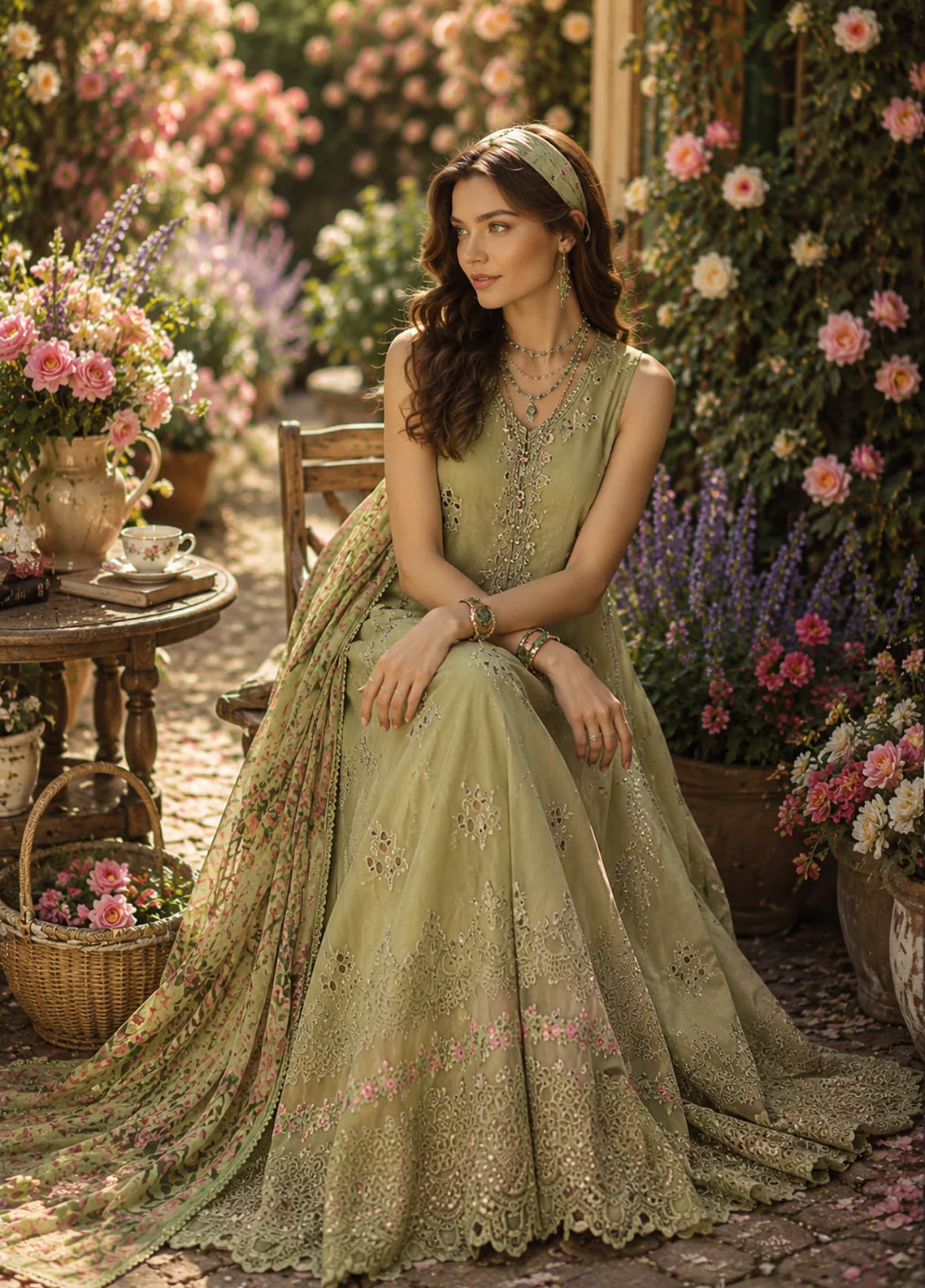 Noor By Saadia Asad Eid Luxury Printskhaas Embroidered Lawn 3 Piece Unstitched Suit NSA26ELPK D-12 MINT REVERIE Noor By Saadia Asad Eid Luxury Printskhaas Embroidered Lawn 3 Piece Unstitched Suit NSA26ELPK D-12 MINT REVERIE