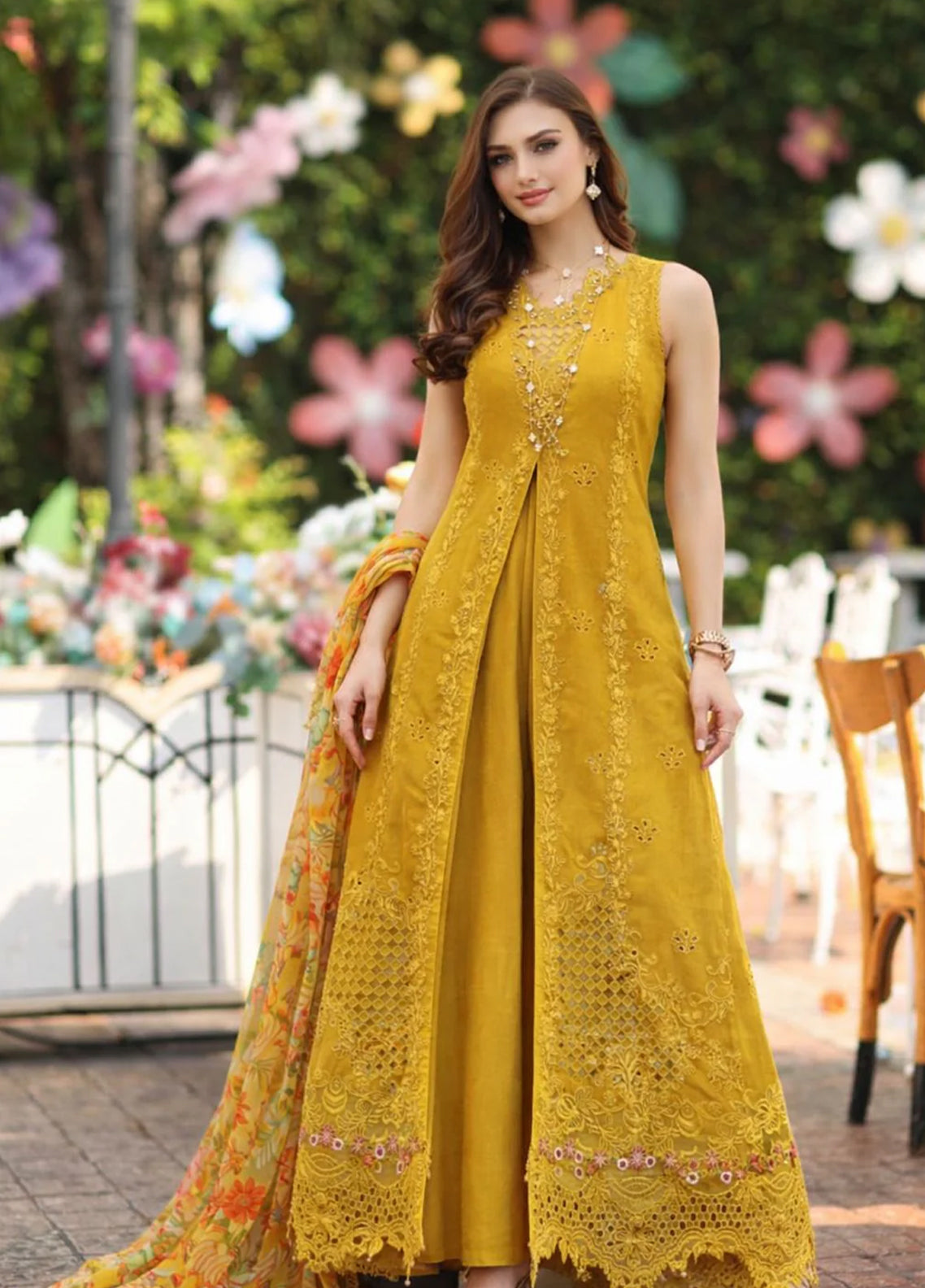 Noor By Saadia Asad Luxury Chikankari Lawn 3 Piece Unstitched Suit NSA26LC D-10 Noor By Saadia Asad Luxury Chikankari Lawn 3 Piece Unstitched Suit NSA26LC D-10
