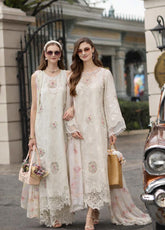 Noor By Saadia Asad Luxury Chikankari Lawn 3 Piece Unstitched Suit NSA26LC D-2