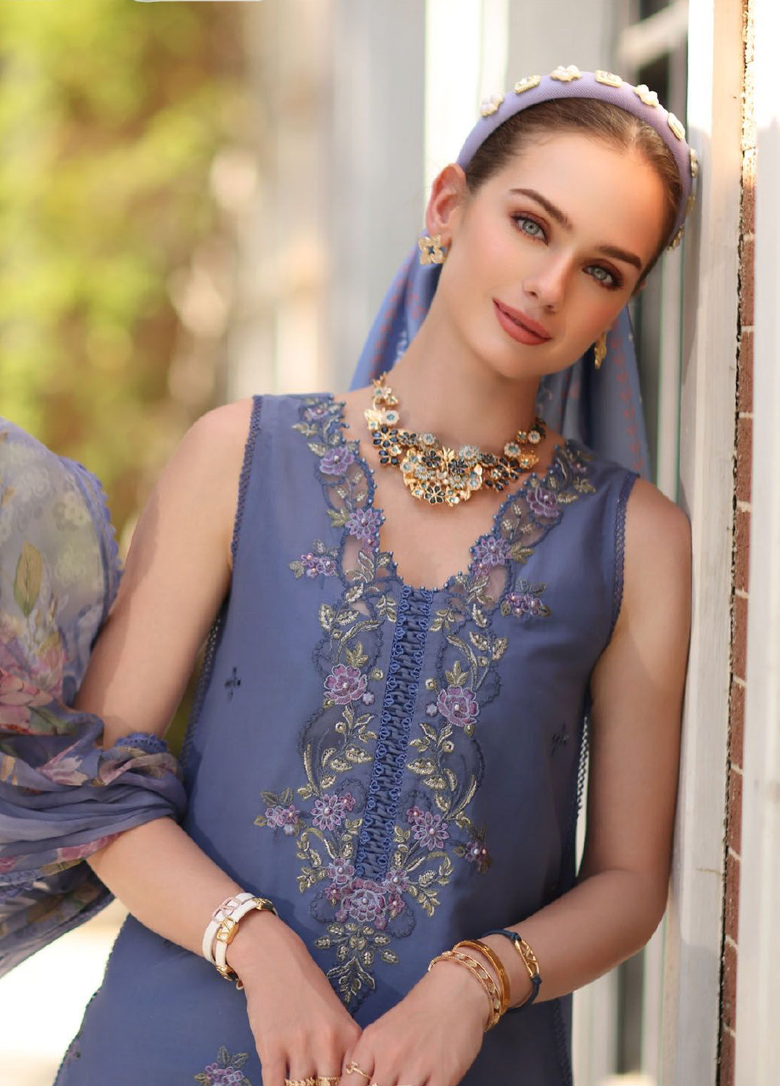 Noor By Saadia Asad Luxury Embroidered Lawn 3 Piece Unstitched Suit NSA26ELP D-3B STORMY LILAC Noor By Saadia Asad Luxury Embroidered Lawn 3 Piece Unstitched Suit NSA26ELP D-3B STORMY LILAC