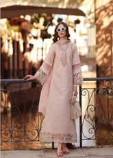 Noor By Saadia Asad Luxury Embroidered Lawn 3 Piece Unstitched Suit NSA26ELP D-6B BALLET PINK