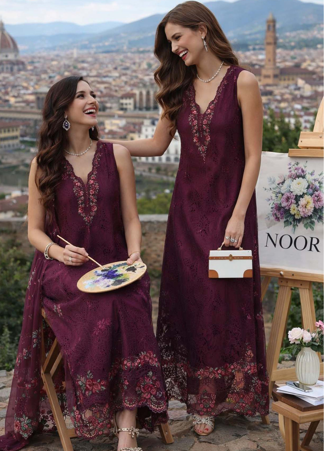 Noor By Saadia Asad Luxury Embroidered Schiffli Laserkari Lawn 3 Piece Unstitched Suit NSA26ELSL D-10 Plum Royal Noor By Saadia Asad Luxury Embroidered Schiffli Laserkari Lawn 3 Piece Unstitched Suit NSA26ELSL D-10 Plum Royal