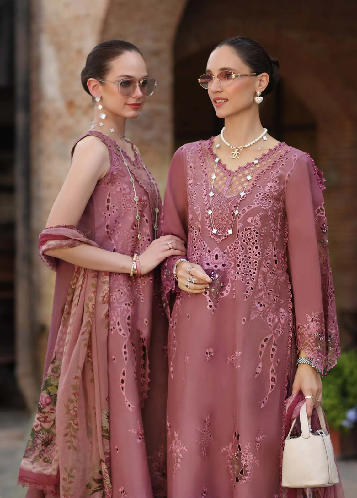 Noor By Saadia Asad Luxury Embroidered Schiffli Laserkari Lawn 3 Piece Unstitched Suit NSA26ELSL D-1 Rose Allure Noor By Saadia Asad Luxury Embroidered Schiffli Laserkari Lawn 3 Piece Unstitched Suit NSA26ELSL D-1 Rose Allure