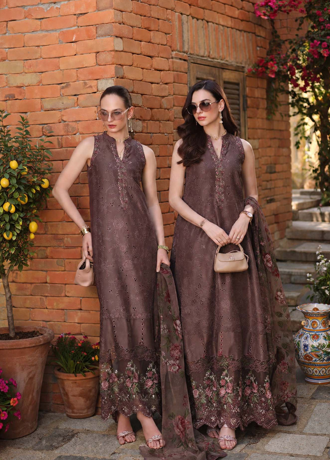 Noor By Saadia Asad Luxury Embroidered Schiffli Laserkari Lawn 3 Piece Unstitched Suit NSA26ELSL D-3 Espresso Rose Noor By Saadia Asad Luxury Embroidered Schiffli Laserkari Lawn 3 Piece Unstitched Suit NSA26ELSL D-3 Espresso Rose
