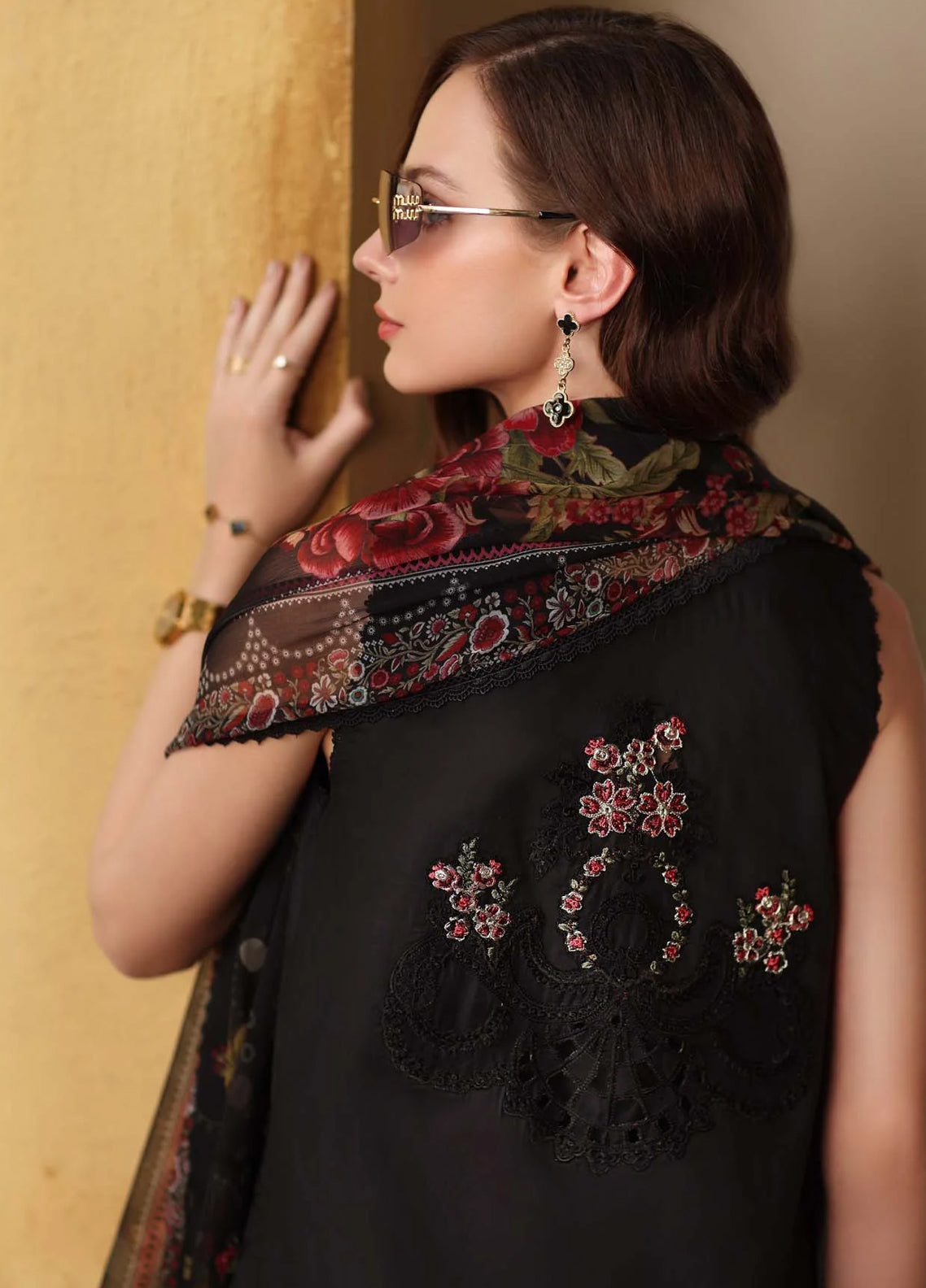 Noor By Saadia Asad Luxury Embroidered Schiffli Laserkari Lawn 3 Piece Unstitched Suit NSA26ELSL D-5 Raven Black Noor By Saadia Asad Luxury Embroidered Schiffli Laserkari Lawn 3 Piece Unstitched Suit NSA26ELSL D-5 Raven Black