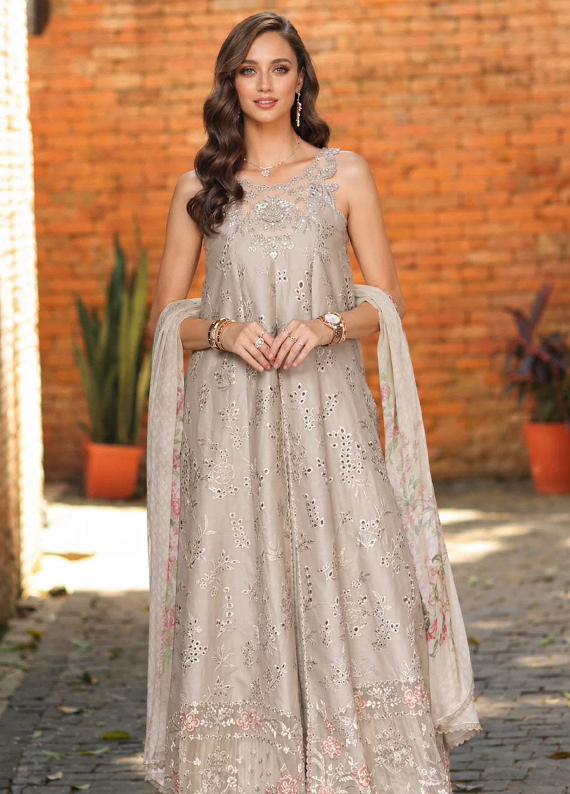 Noor By Saadia Asad Luxury Embroidered Schiffli Laserkari Lawn 3 Piece Unstitched Suit NSA26ELSL D-7 Gris Tourtelle Noor By Saadia Asad Luxury Embroidered Schiffli Laserkari Lawn 3 Piece Unstitched Suit NSA26ELSL D-7 Gris Tourtelle