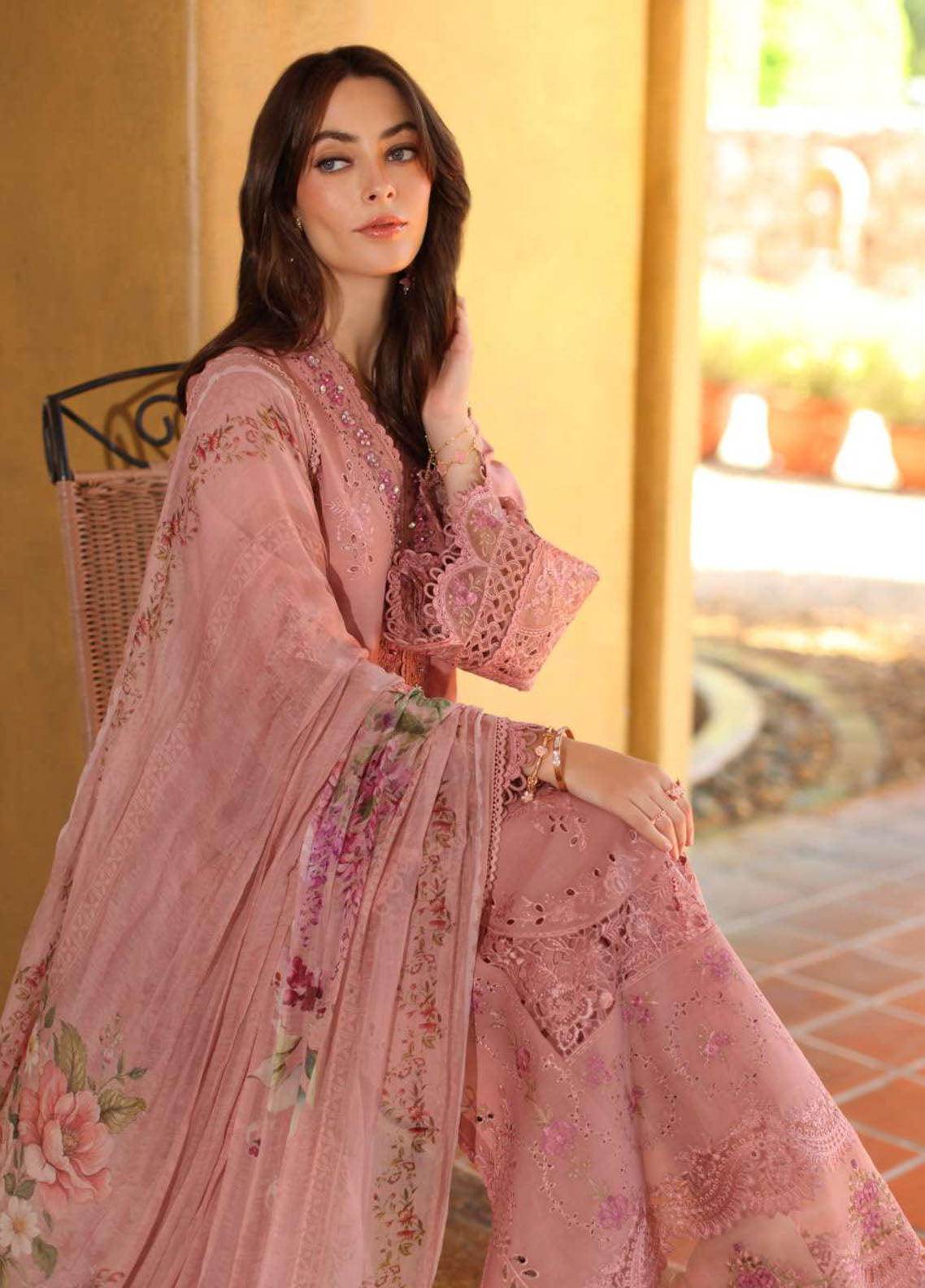 Noor By Saadia Asad Luxury Handwork Schiffli Lawn 3 Piece Unstitched Suit NSA26LEHSL D-3B MIRELLE Noor By Saadia Asad Luxury Handwork Schiffli Lawn 3 Piece Unstitched Suit NSA26LEHSL D-3B MIRELLE