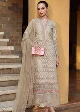 Noor By Saadia Asad Luxury Handwork Schiffli Lawn 3 Piece Unstitched Suit NSA26LEHSL D-5A LUNARIA