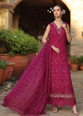 Noor By Saadia Asad Luxury Handwork Schiffli Lawn 3 Piece Unstitched Suit NSA26LEHSL D-6A ZELINA