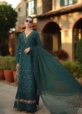 Noor By Saadia Asad Luxury Handwork Schiffli Lawn 3 Piece Unstitched Suit NSA26LEHSL D-6B ZELINA
