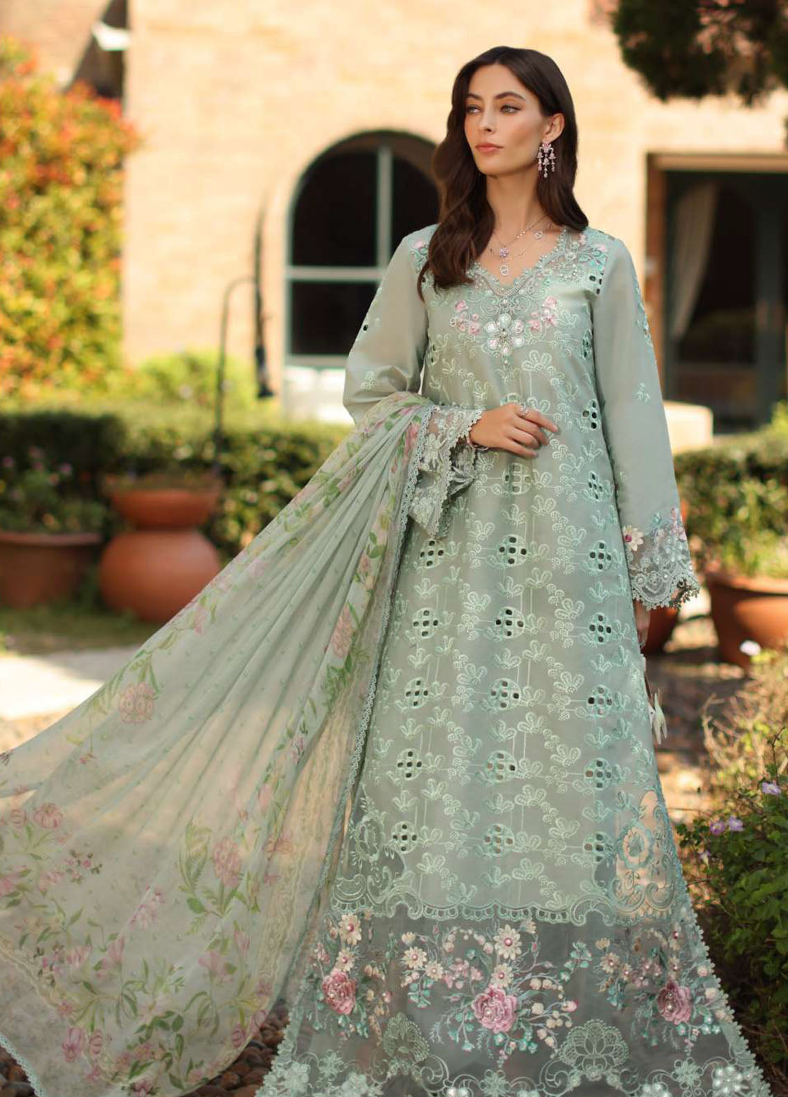 Noor By Saadia Asad Luxury Handwork Schiffli Lawn 3 Piece Unstitched Suit NSA26LEHSL D-7B FLORINE Noor By Saadia Asad Luxury Handwork Schiffli Lawn 3 Piece Unstitched Suit NSA26LEHSL D-7B FLORINE