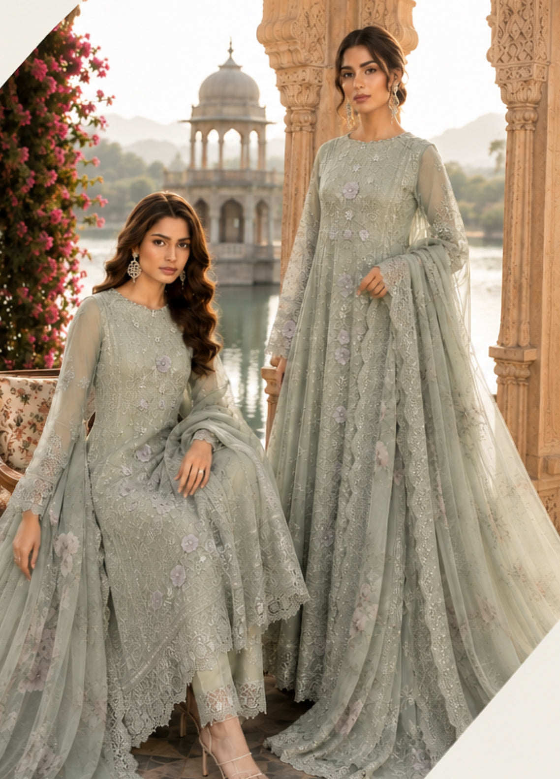 Noor By Saadia Asad Nooriyah Luxury Embroidered Chiffon 3 Piece Unstitched Suit NSA26NLEC D-01 PISTACHIO MIST Noor By Saadia Asad Nooriyah Luxury Embroidered Chiffon 3 Piece Unstitched Suit NSA26NLEC D-01 PISTACHIO MIST