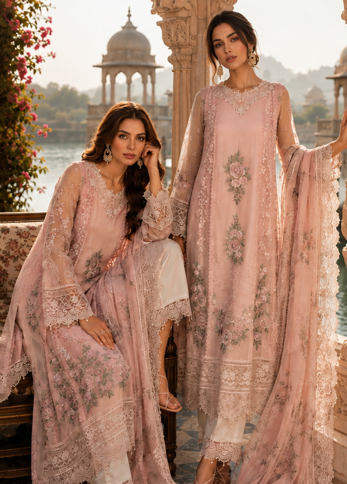 Noor By Saadia Asad Nooriyah Luxury Embroidered Chiffon 3 Piece Unstitched Suit NSA26NLEC D-02 STAIN ROSE Noor By Saadia Asad Nooriyah Luxury Embroidered Chiffon 3 Piece Unstitched Suit NSA26NLEC D-02 STAIN ROSE