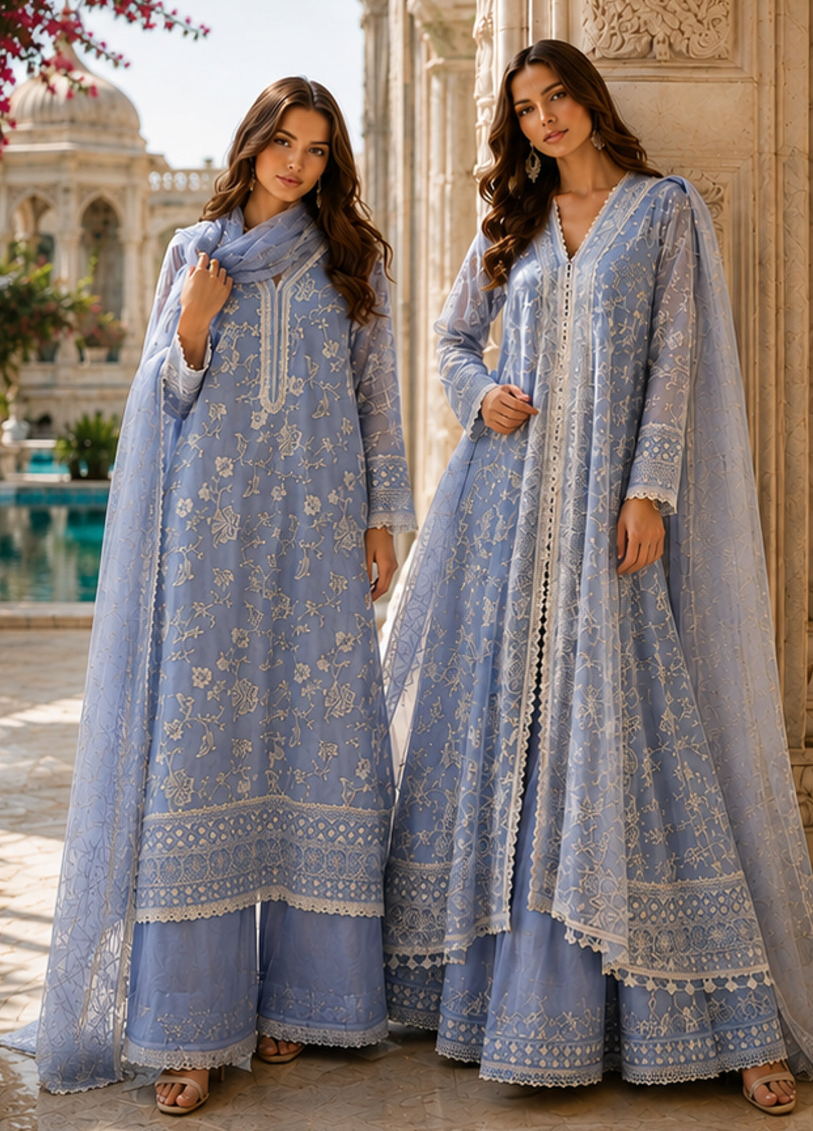 Noor By Saadia Asad Nooriyah Luxury Embroidered Chiffon 3 Piece Unstitched Suit NSA26NLEC D-03 DOVE BLUE Noor By Saadia Asad Nooriyah Luxury Embroidered Chiffon 3 Piece Unstitched Suit NSA26NLEC D-03 DOVE BLUE