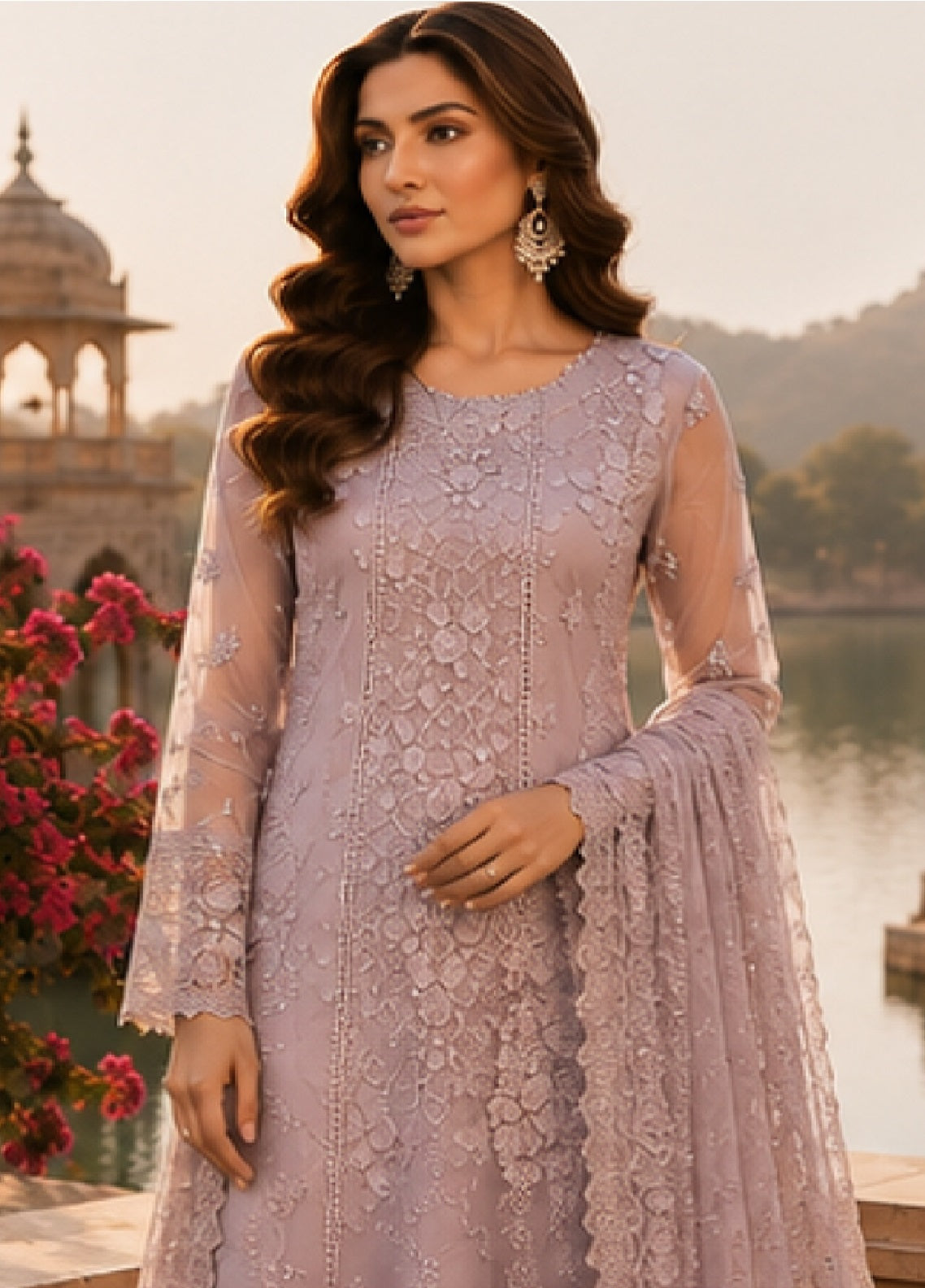Noor By Saadia Asad Nooriyah Luxury Embroidered Chiffon 3 Piece Unstitched Suit NSA26NLEC D-06 VINTAGE MAUVE Noor By Saadia Asad Nooriyah Luxury Embroidered Chiffon 3 Piece Unstitched Suit NSA26NLEC D-06 VINTAGE MAUVE