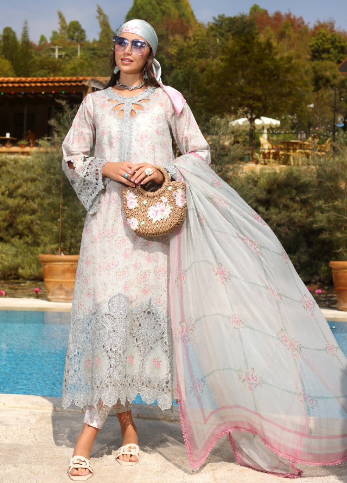 Noor by Saadia Asad Embroidered Lawn Suits Unstitched 3 Piece - SA25EL 7B Noor by Saadia Asad Embroidered Lawn Suits Unstitched 3 Piece - SA25EL 7B