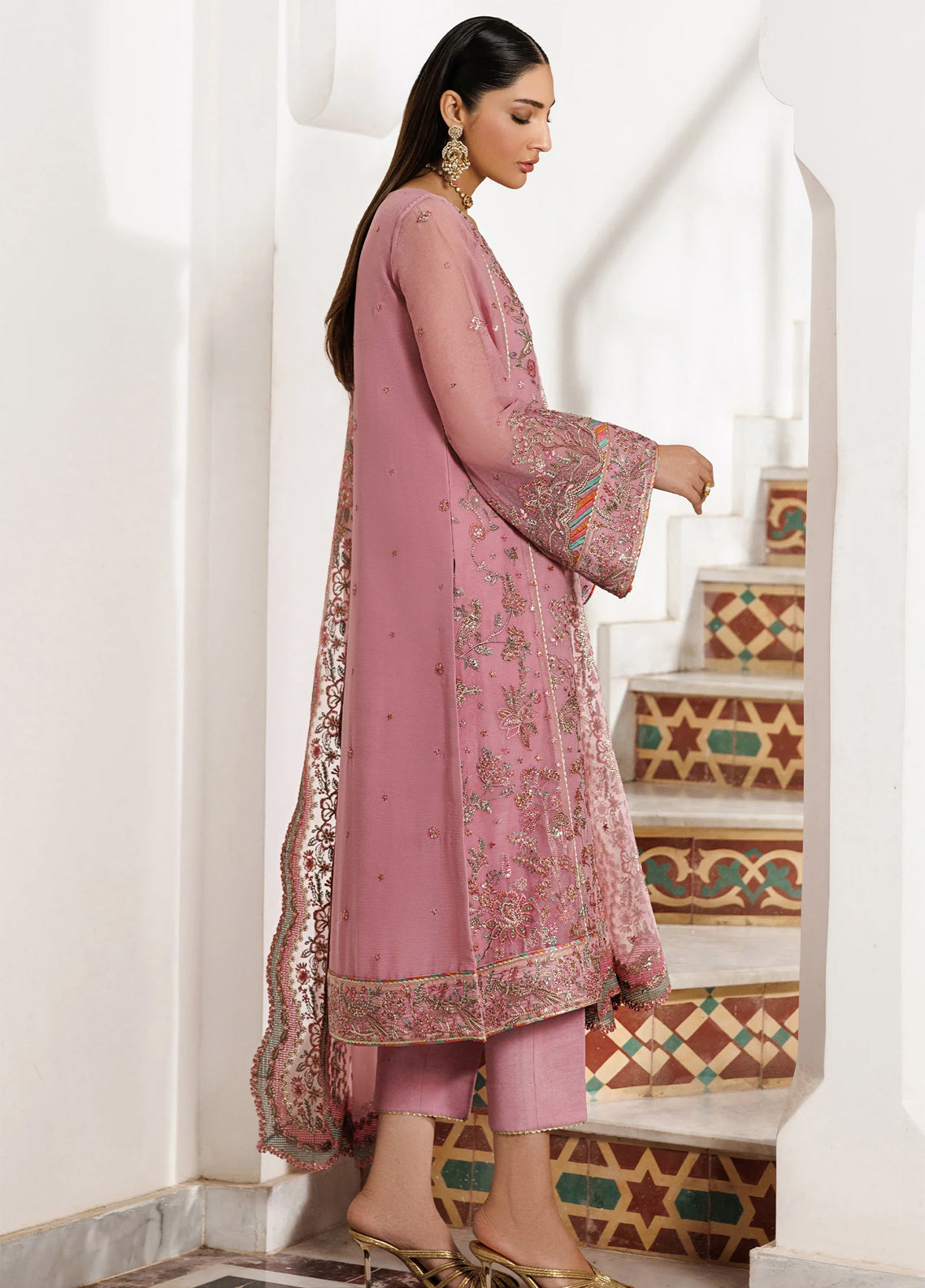 Nourah By Zarif Embroidered Chiffon 3 Piece Unstitched Suit ZF26N D-03 SHAYRA Nourah By Zarif Embroidered Chiffon 3 Piece Unstitched Suit ZF26N D-03 SHAYRA