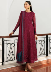 Nourah By Zarif Embroidered Chiffon 3 Piece Unstitched Suit ZF26N D-04 MAHAL