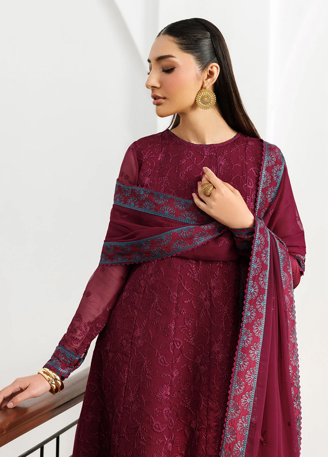 Nourah By Zarif Embroidered Chiffon 3 Piece Unstitched Suit ZF26N D-04 MAHAL Nourah By Zarif Embroidered Chiffon 3 Piece Unstitched Suit ZF26N D-04 MAHAL