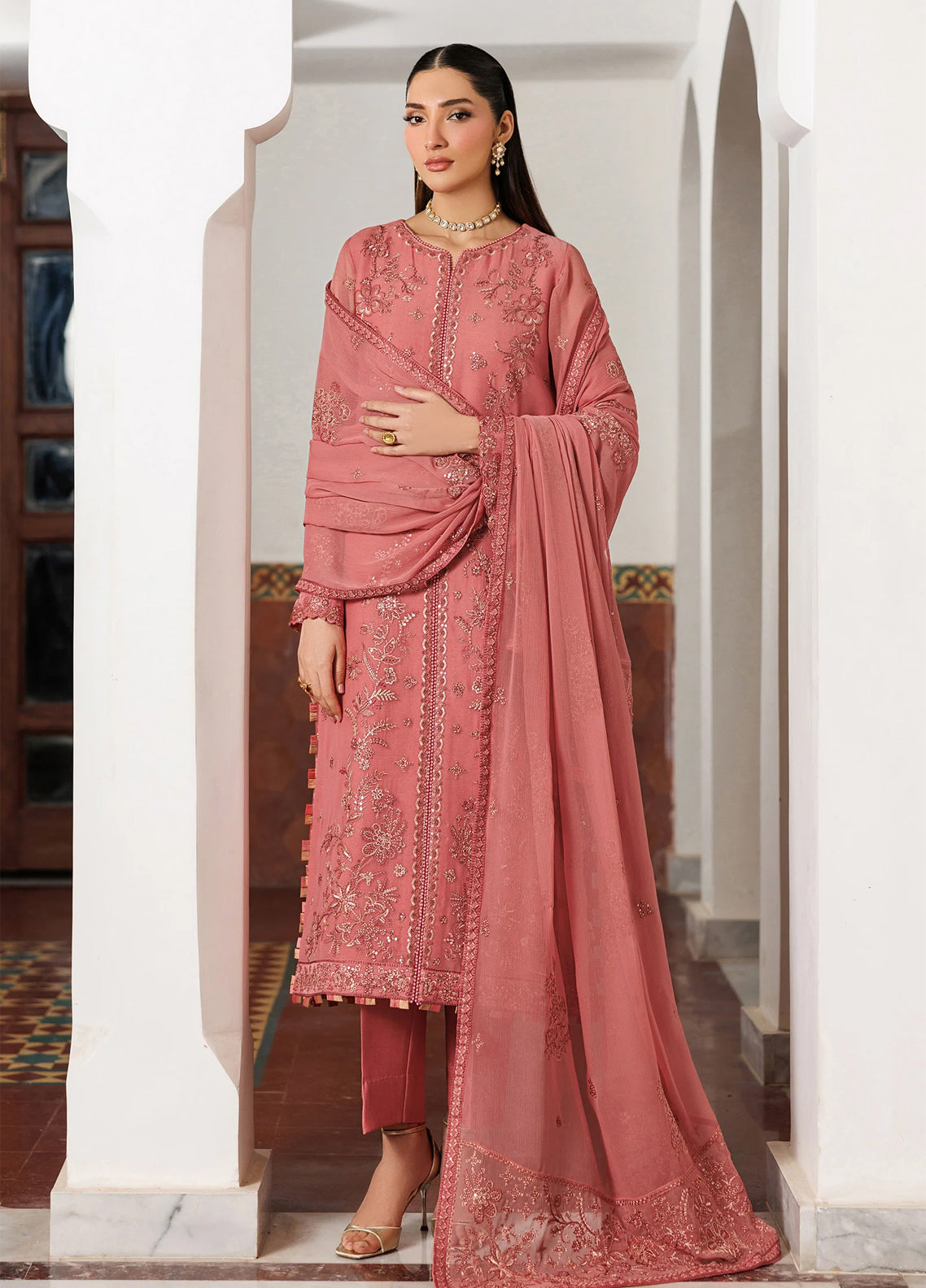 Nourah By Zarif Embroidered Chiffon 3 Piece Unstitched Suit ZF26N D-06 ANGORA Nourah By Zarif Embroidered Chiffon 3 Piece Unstitched Suit ZF26N D-06 ANGORA